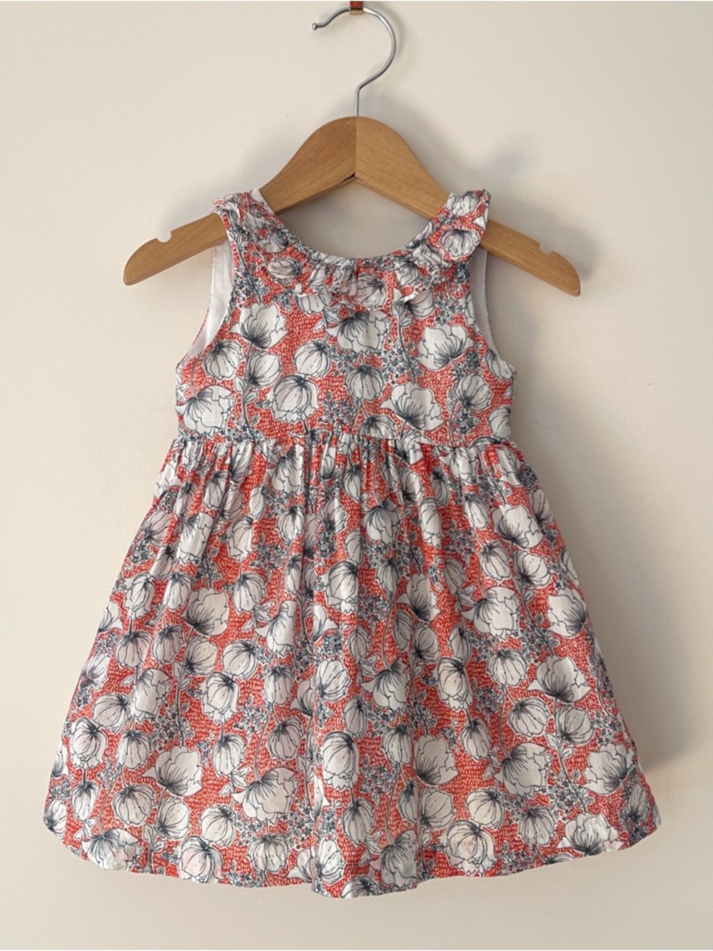 BABYCOTTONS EUC Vermilion Floral Spanish Pima Cotton Heirloom Dress